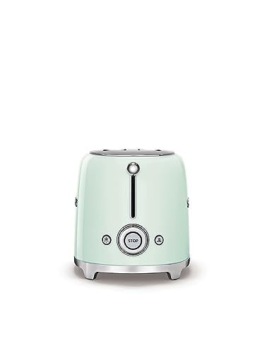 Smeg TSF01PGEU kenyérpirító (2 szeletes, 6 fokozat, melegítő, kiolvasztó, bagel funkció, morzsatálca, 950W, pasztellzöld)