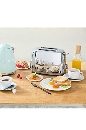 Smeg TSF01SSEU kenyérpirító (2 szeletes, 6 fokozat, melegítő, kiolvasztó, bagel funkció, morzsatálca, 950W, króm)