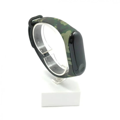 Xiaomi Mi band 3 / 4 szíjak - szilikon, terepmintás, zöld, zöld