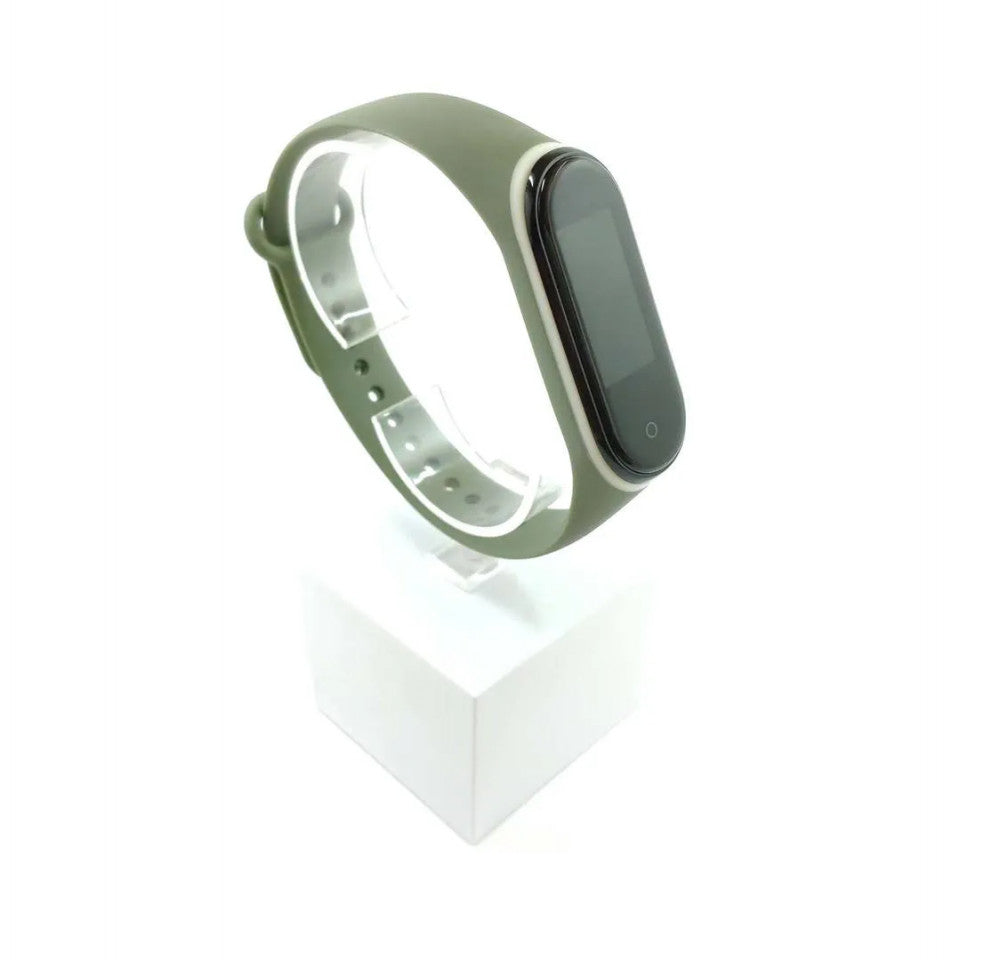 Xiaomi Mi band 3 / 4 szíjak - szilikon, szürkészöld-fehér, többszínű, zöld