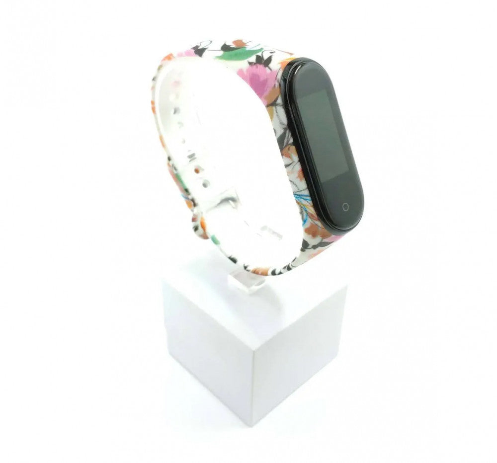 Xiaomi Mi band 3 / 4 szíjak - szilikon, tarka, virágos, virágos