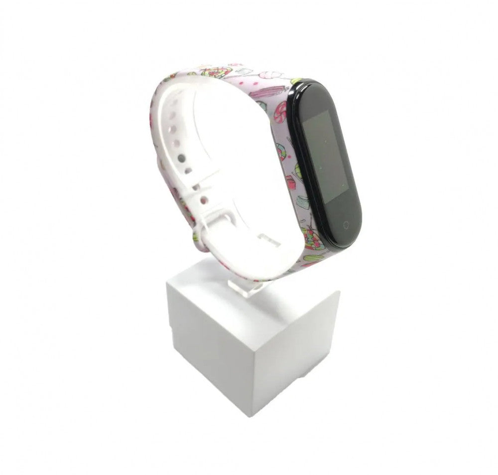 Xiaomi Mi band 3 / 4 szíjak - candy, lila, motívumos, szilikon
