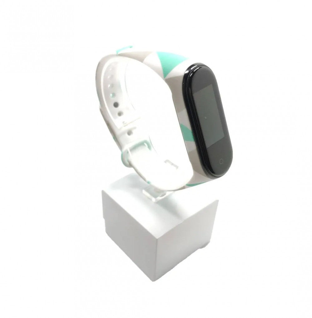Xiaomi Mi band 3 / 4 szíjak - háromszöges, nonfiguratív, szilikon, zöld