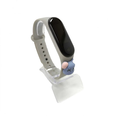 Xiaomi Mi band 3 / 4 szíjak - 3D-s, szilikon, szürke, szürke
