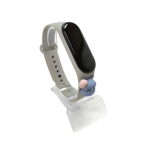 Xiaomi Mi band 3 / 4 szíjak - 3D-s, szilikon, szürke, szürke