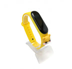Xiaomi Mi band 3 / 4 szíjak - 3D-s, citromsárga, sárga, szilikon