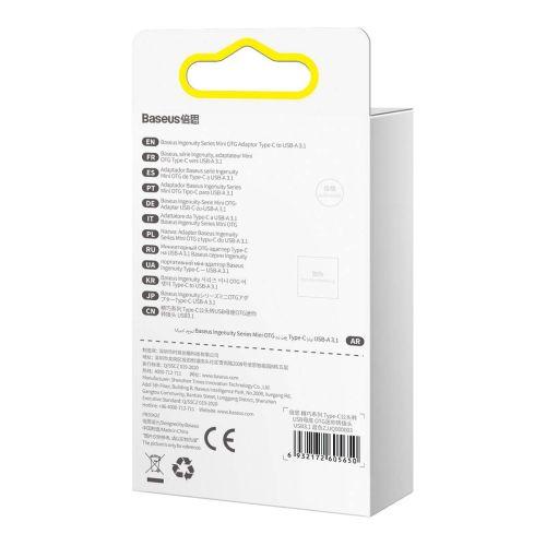 Baseus Ingenuity Series mini OTG adapter, USB-A 3.1 anya – USB-C apa (ZJJQ000003) (kék)