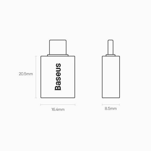 Baseus Ingenuity Series mini OTG adapter, USB-A 3.1 anya – USB-C apa (ZJJQ000003) (kék)
