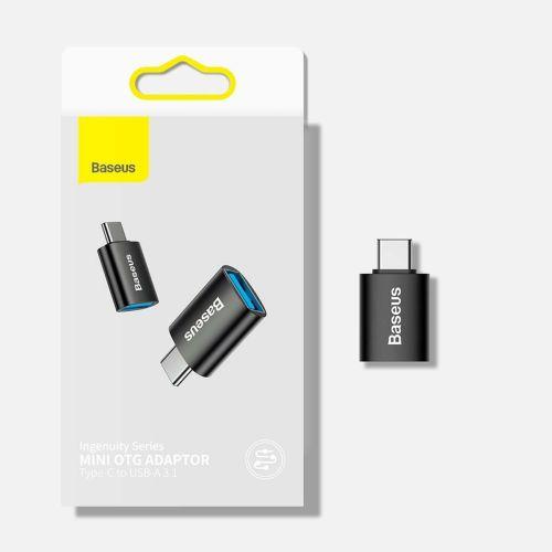 Baseus Ingenuity Series mini OTG adapter, USB-A 3.1 anya – USB-C apa (ZJJQ000003) (kék)