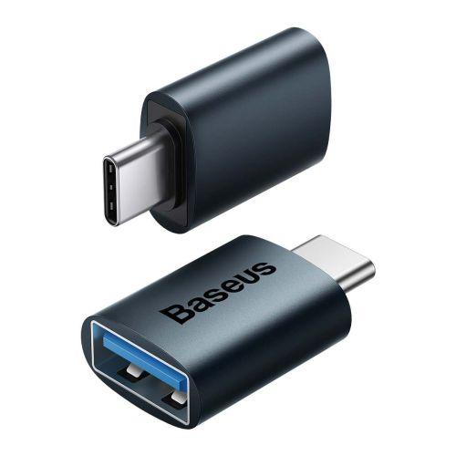 Baseus Ingenuity Series mini OTG adapter, USB-A 3.1 anya – USB-C apa (ZJJQ000003) (kék)