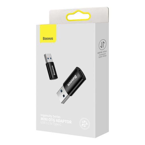 Baseus Ingenuity sorozat mini OTG adapter, USB-A 3.1 apa – USB-C anya, ZJJQ000101 (fekete)
