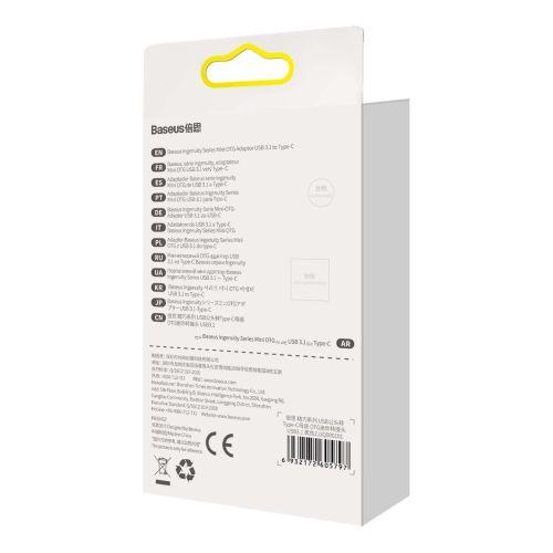 Baseus Ingenuity sorozat mini OTG adapter, USB-A 3.1 apa – USB-C anya, ZJJQ000101 (fekete)