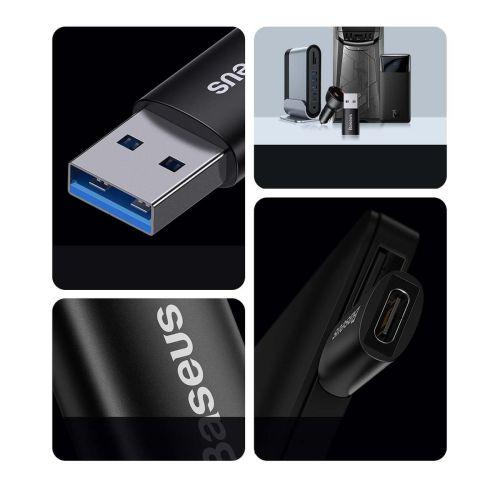 Baseus Ingenuity sorozat mini OTG adapter, USB-A 3.1 apa – USB-C anya, ZJJQ000101 (fekete)
