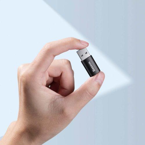 Baseus Ingenuity sorozat mini OTG adapter, USB-A 3.1 apa – USB-C anya, ZJJQ000101 (fekete)
