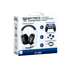   KONIX - MYTHICS PS5 Kezdő csomag (Fejhallgató + Dupla töltő állomás + Töltő kábel), Fekete