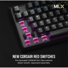 CORSAIR K70 CORE mechanikus billentyűzet (RGB, MLX Red switch, 104 gombos, US, fekete)