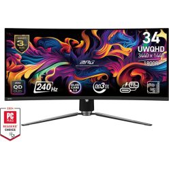   MSI MPG 341CQPX játék monitor QD-OLED ívelt 34" (UWQHD, 240Hz, 1500000:1, 0,03ms, 2x HDMI, DP, USB-C)