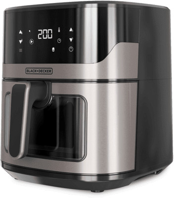 Black & Decker BXAF6500E Heißluftfritteuse 6,5L edelstahl/schwarz