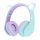 PowerLocus P2 Cats Ears Wireless Headphones for Kids (blue and purple)