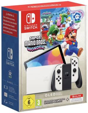 Switch konzol OLED fehér + Super Mario Wonder + 12 NSO